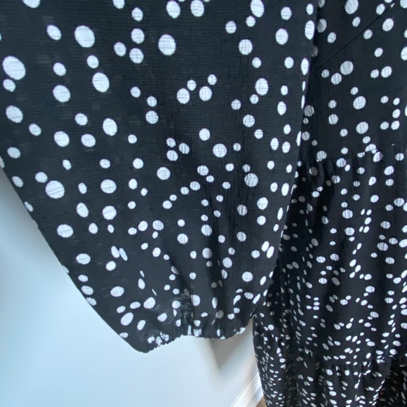 Jessica Howard Black White Polka Dot Ruffle Dress with Pockets Size 20W - Picture 2 of 7
